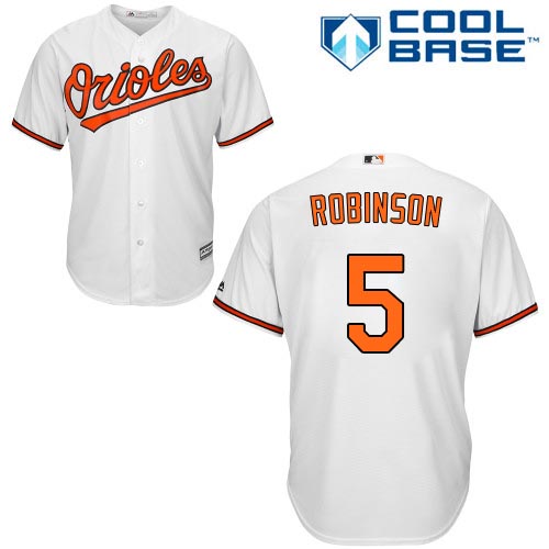 Orioles #5 Brooks Robinson White Cool Base Stitched Youth MLB Jersey - Click Image to Close